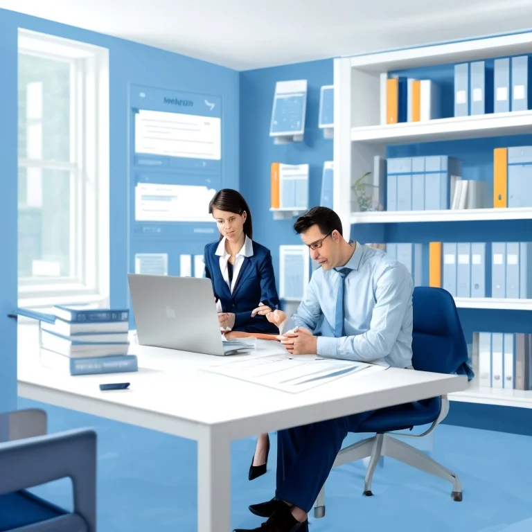 Businesswoman consulting legal documents